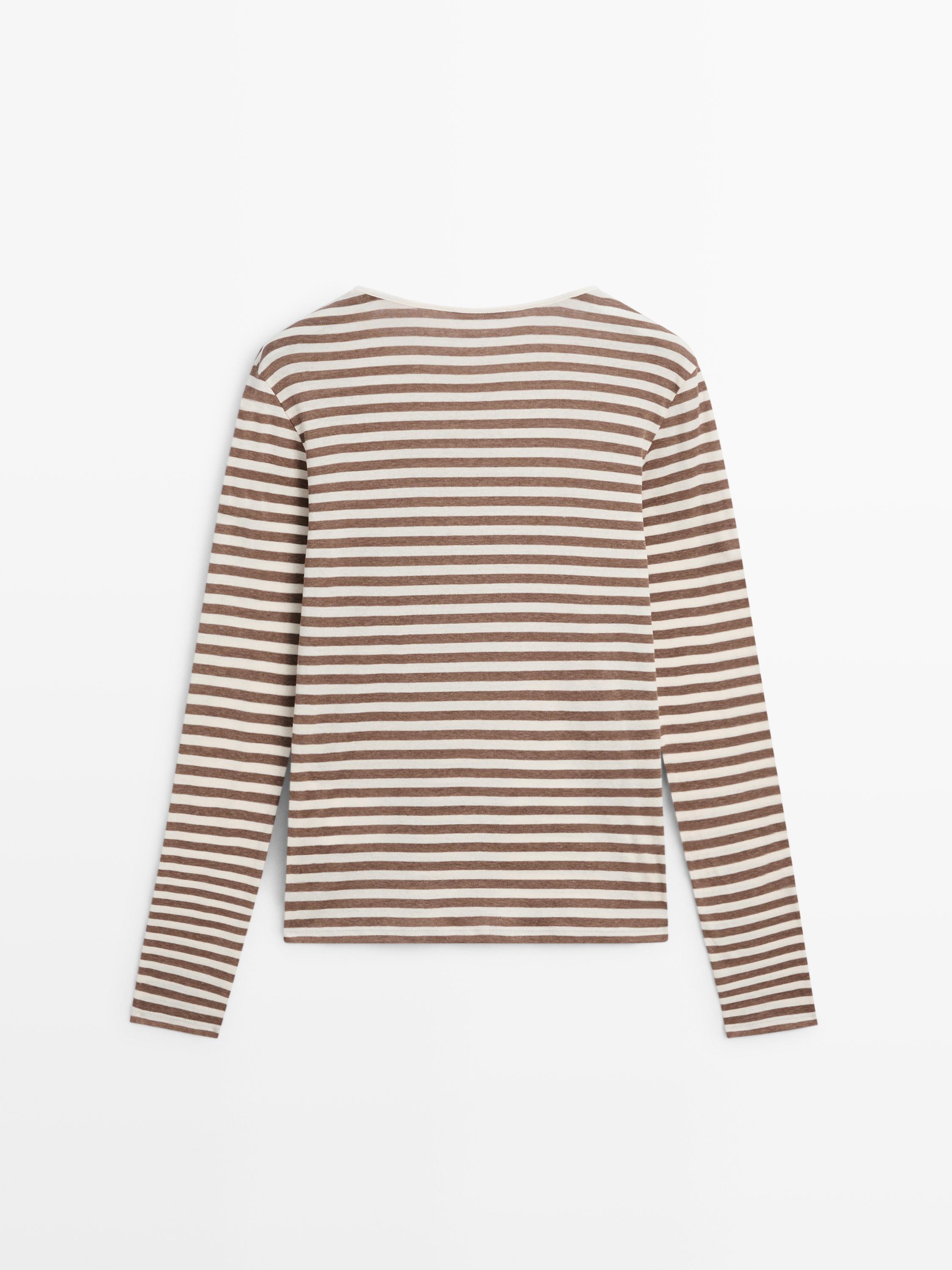 T-shirt à rayures 100 % coton